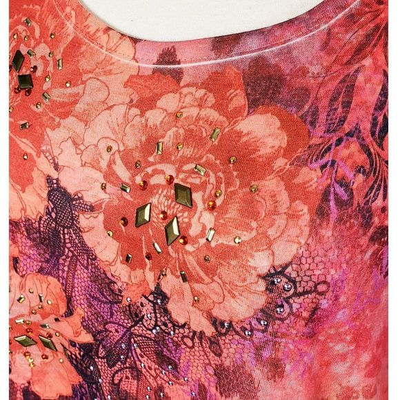 Style&co. High-Low Floral Tee NWOT - Picture 3 of 6